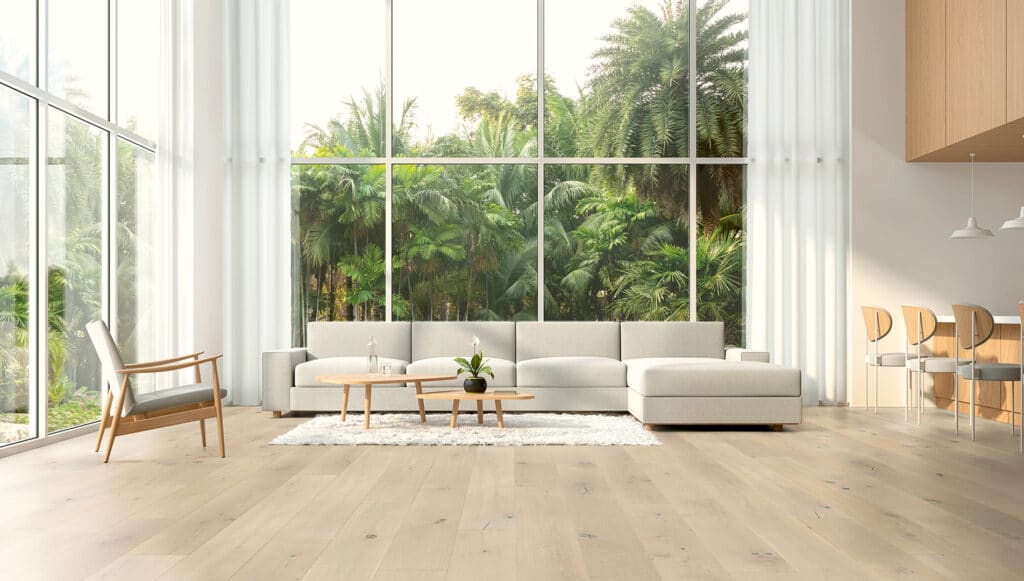 Platinum engineered European oak flooring in a living area
