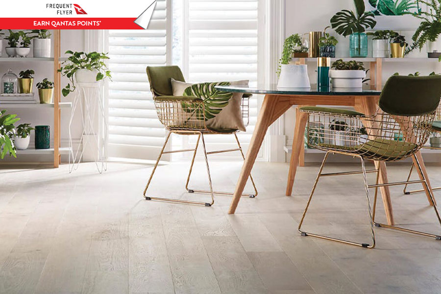 European Oak Wood Flooring in a light shade used in an open plan dining area