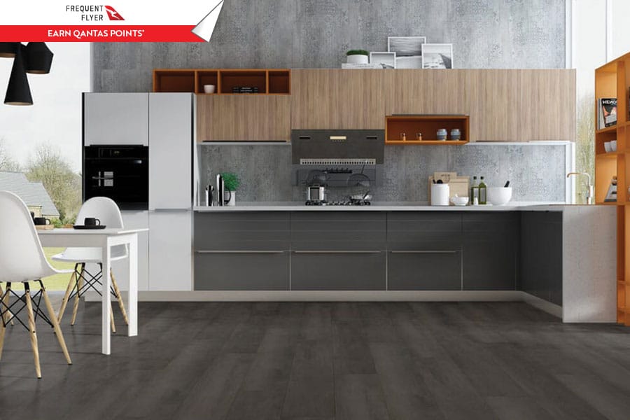 Vinyl Flooring Planks in Southern Lights range on display in a kitchen